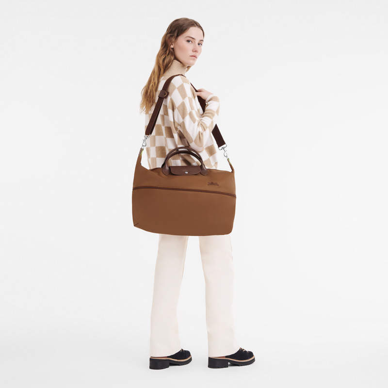 Bolsas De Viagem Longchamp Le Pliage Green Travel bag expandable Feminino Cognac | LC-AIBT5958
