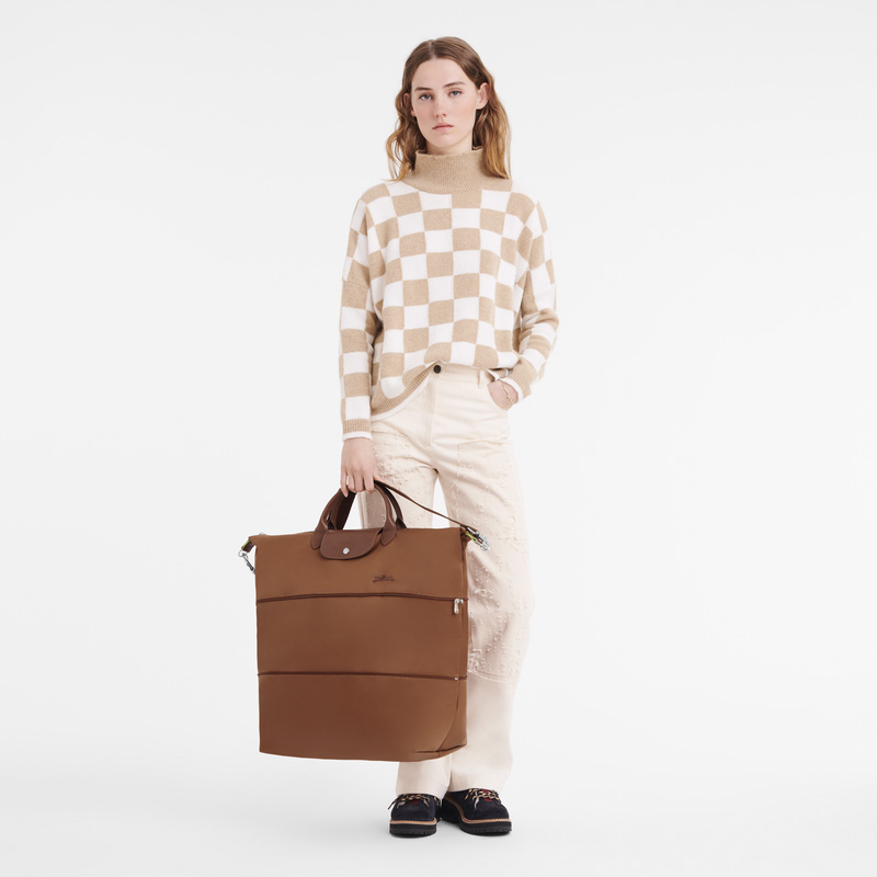Bolsas De Viagem Longchamp Le Pliage Green Travel bag expandable Feminino Cognac | LC-AIBT5958