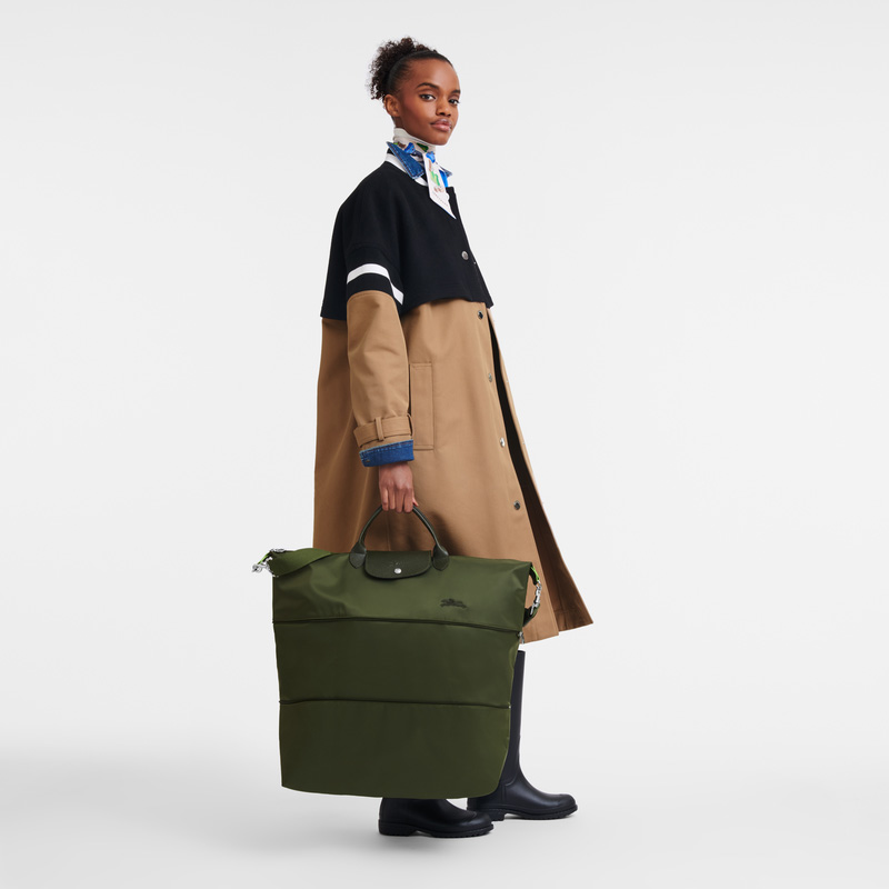 Bolsas De Viagem Longchamp Le Pliage Green Travel bag expandable Masculino Forest | LC-IJRJ2763