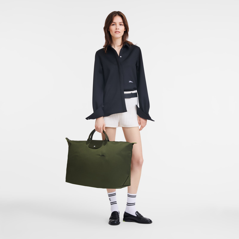 Bolsas De Viagem Longchamp Le Pliage Green XL Travel bag Masculino Forest | LC-VAGG1378