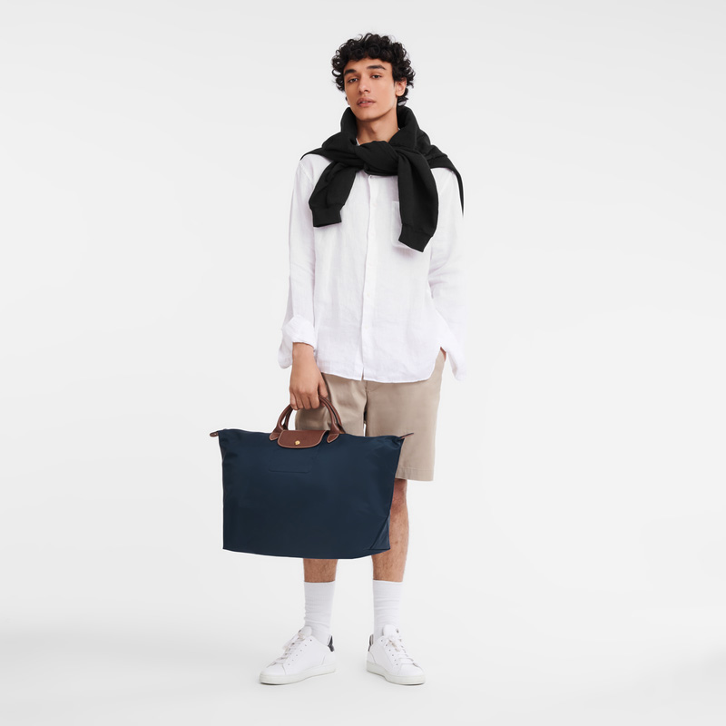 Bolsas De Viagem Longchamp Le Pliage Original L Travel bag Feminino Azul Marinho | LC-YMBY2781