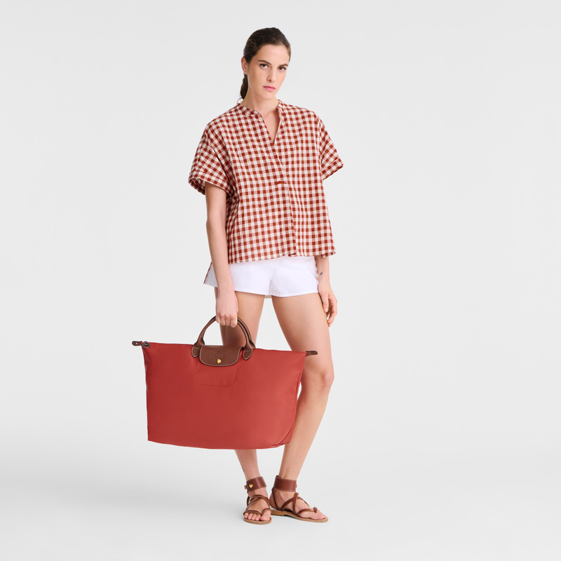Bolsas De Viagem Longchamp Le Pliage Original L Travel bag Feminino Tomato | LC-WRBT2116