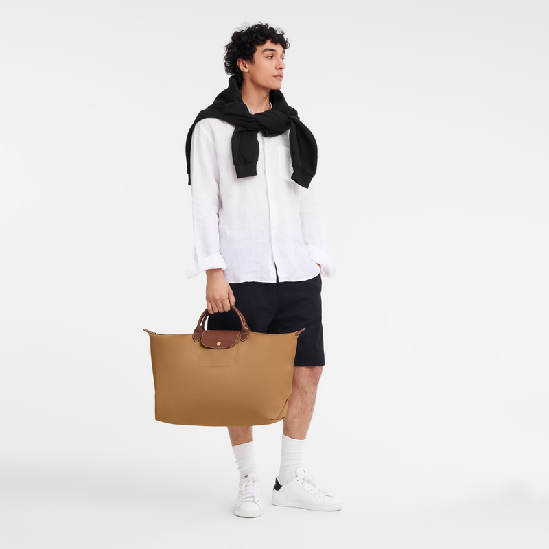 Bolsas De Viagem Longchamp Le Pliage Original L Travel bag Masculino Fawn | LC-ZANU7719