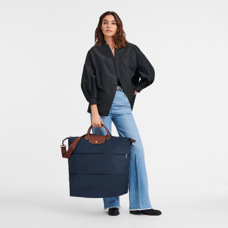 Bolsas De Viagem Longchamp Le Pliage Original Travel bag expandable Masculino Azul Marinho | LC-ULCH0095