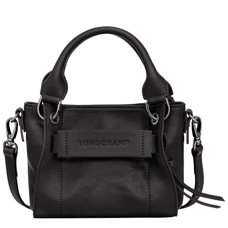 Bolsas Mini Longchamp 3D XS Handbag Feminino Pretas | LC-KVRE6135