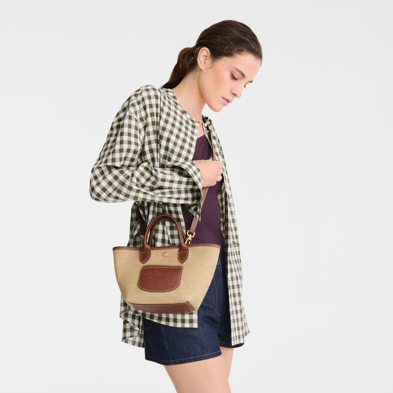 Bolsas Mini Longchamp Le Pliage Collection XS Basket bag Feminino Marrom | LC-FDYV6602