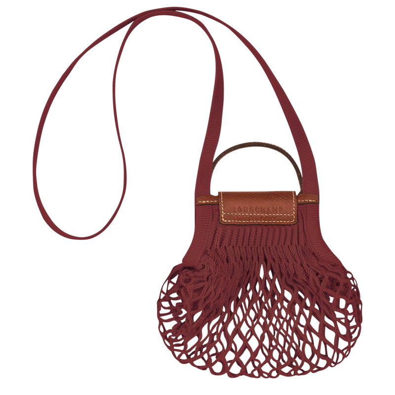 Bolsas Mini Longchamp Le Pliage Filet XS Mesh bag Feminino Mahogany | LC-ZHEX4685
