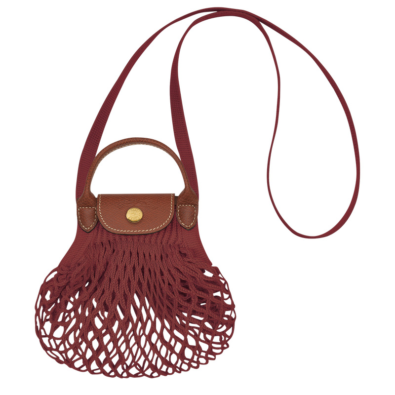 Bolsas Mini Longchamp Le Pliage Filet XS Mesh bag Feminino Mahogany | LC-ZHEX4685