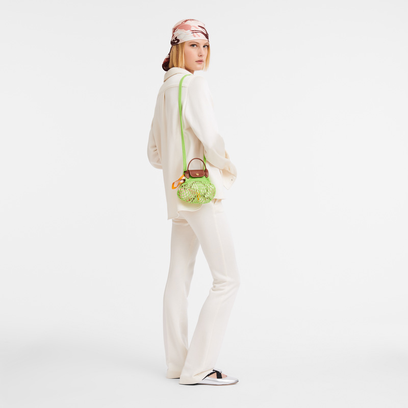 Bolsas Mini Longchamp Le Pliage Filet XS Mesh bag Feminino Verdes Luz | LC-THOM4736