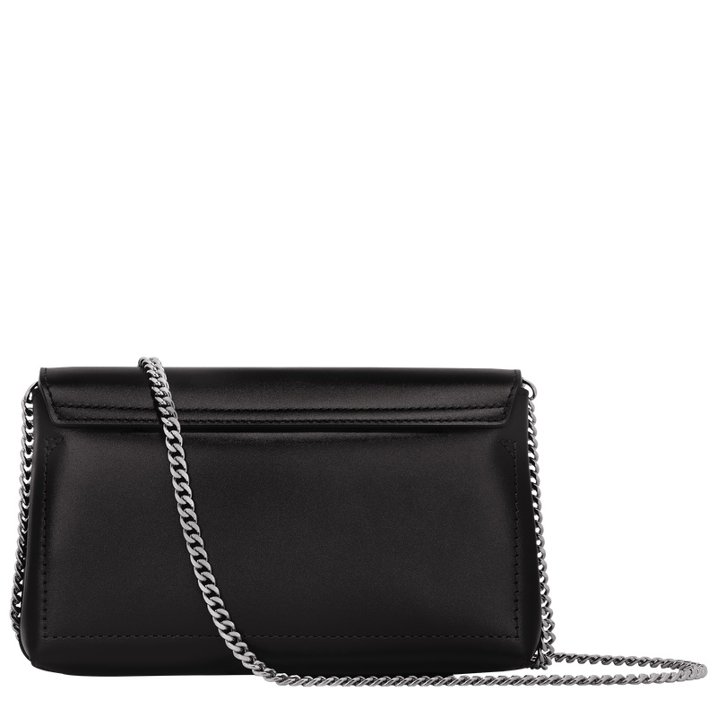 Bolsas Mini Longchamp Le Roseau Clutch Feminino Pretas | LC-KHPF4537
