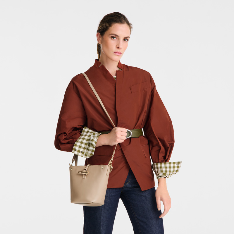Bolsas Mini Longchamp Le Roseau XS Bucket bag Feminino Root | LC-MZOR0513