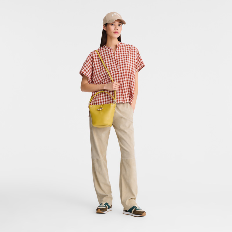 Bolsas Mini Longchamp Le Roseau XS Bucket bag Feminino Ginger | LC-POEI6360
