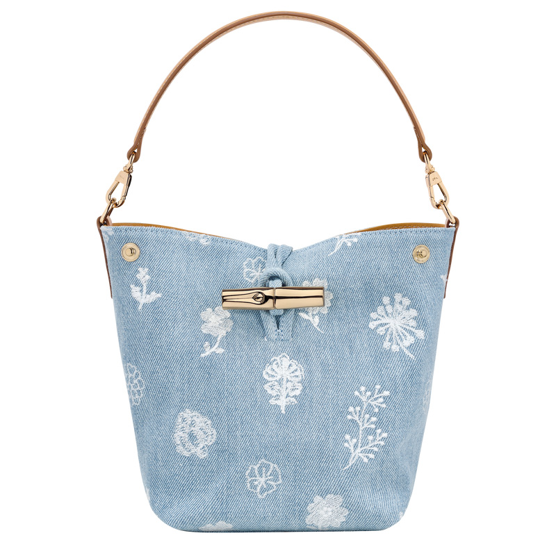Bolsas Mini Longchamp Le Roseau XS Bucket bag Feminino Azuis | LC-NQPW7476
