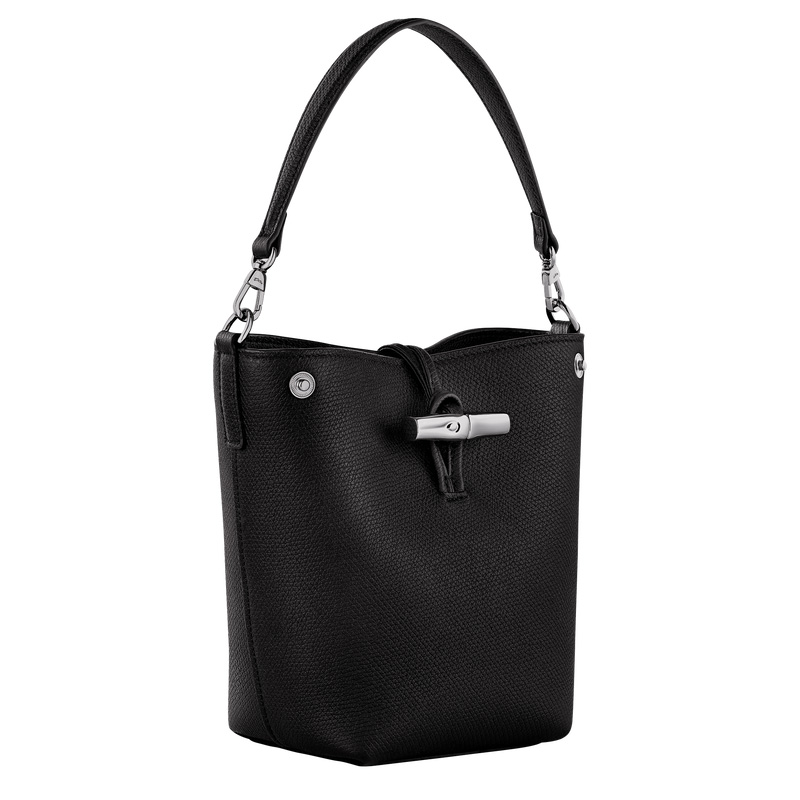 Bolsas Mini Longchamp Le Roseau XS Bucket bag Feminino Pretas | LC-TMLS4881