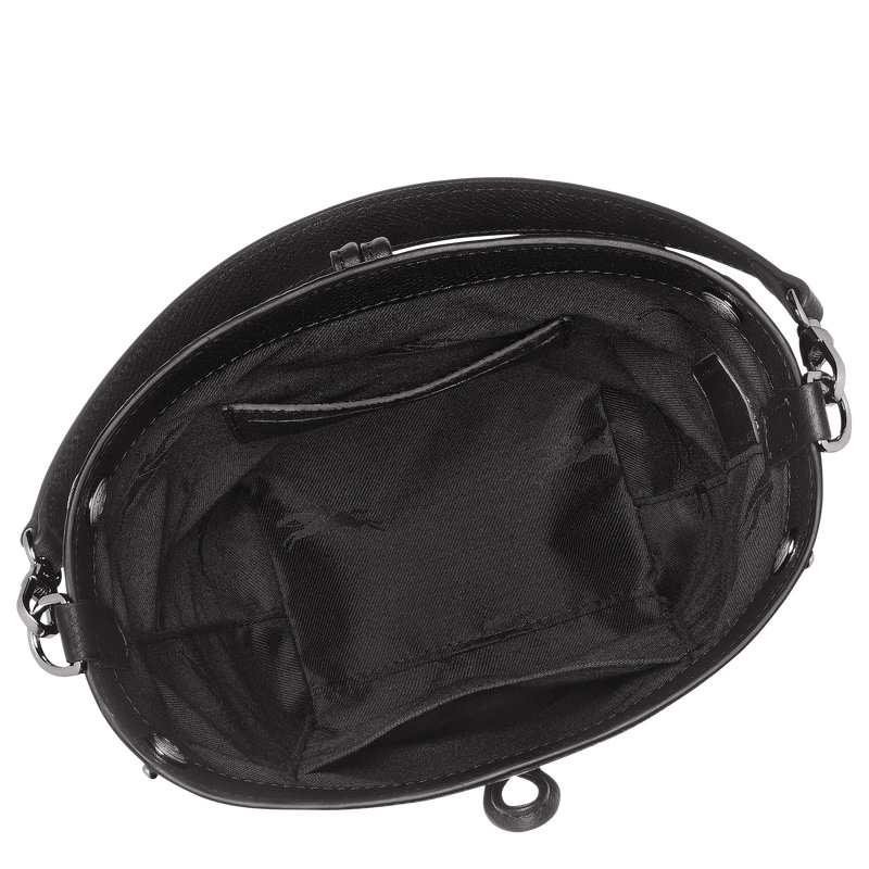 Bolsas Mini Longchamp Le Roseau XS Bucket bag Feminino Pretas | LC-TMLS4881