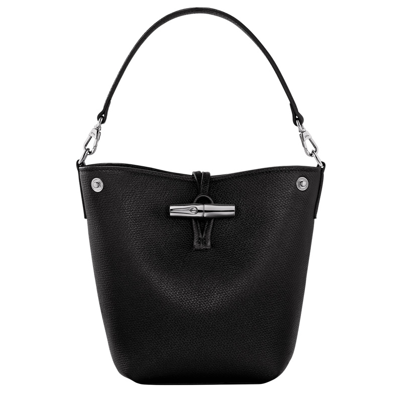Bolsas Mini Longchamp Le Roseau XS Bucket bag Feminino Pretas | LC-TMLS4881