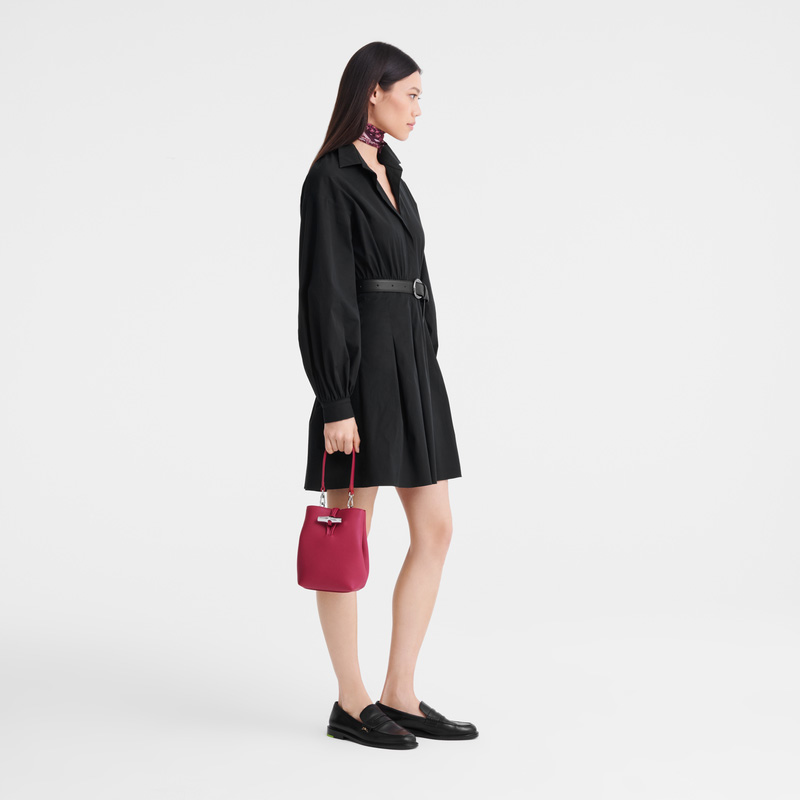Bolsas Mini Longchamp Le Roseau XS Bucket bag Feminino Beetroot | LC-IPWW2118