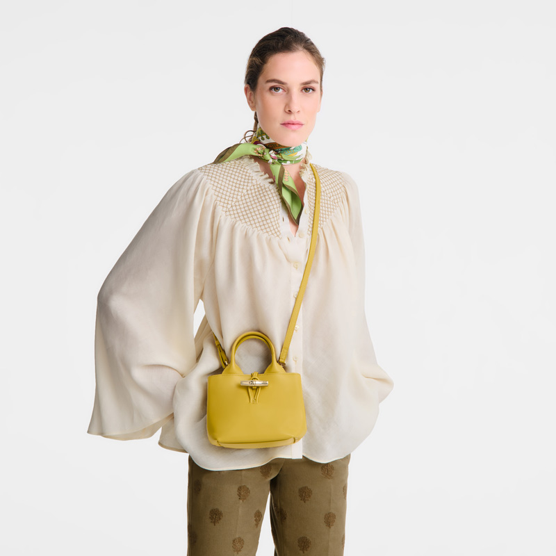 Bolsas Mini Longchamp Le Roseau XS Handbag Feminino Ginger | LC-HAUF3210