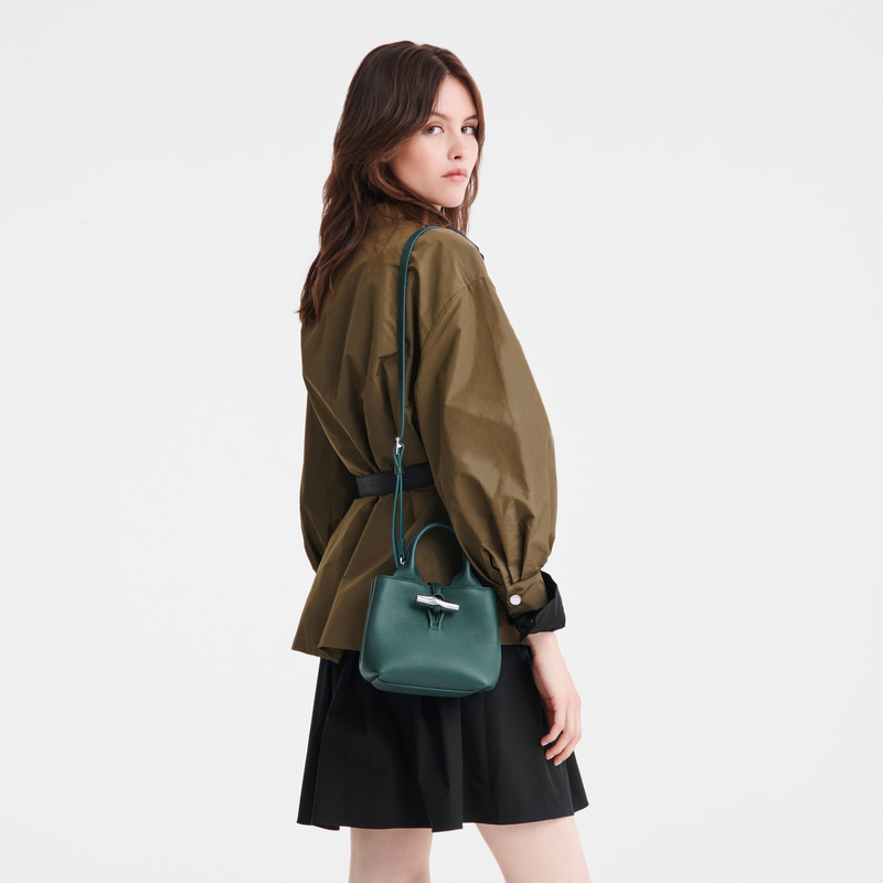 Bolsas Mini Longchamp Le Roseau XS Handbag Feminino Cedar | LC-PBNT1893