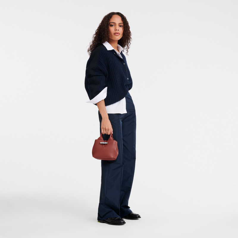 Bolsas Mini Longchamp Le Roseau XS Handbag Feminino Chestnut | LC-KITJ4381