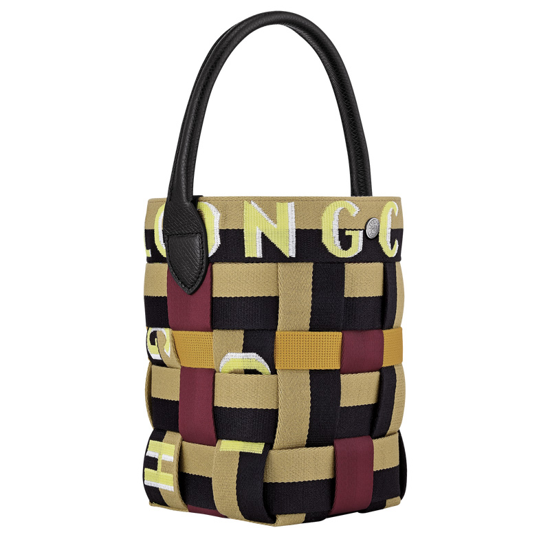 Bolsas Mini Longchamp Re-Play XS Bucket bag Feminino Ginger/Black | LC-TELR4675