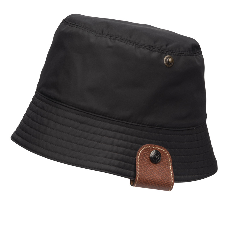 Boné Longchamp Reversible bucket hat Feminino Black/Mahogany | LC-PFOW2213