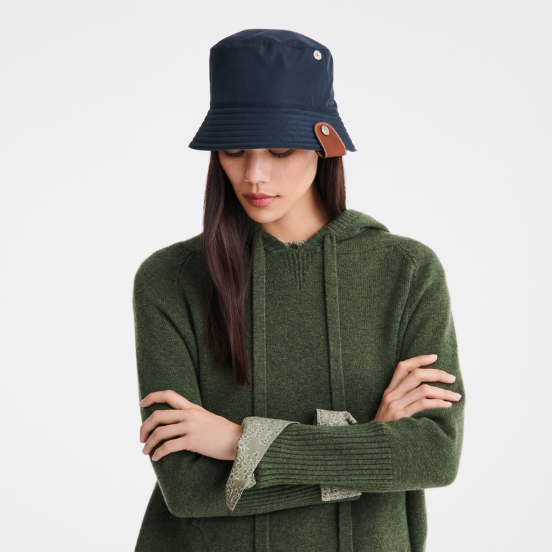 Boné Longchamp Reversible bucket hat Feminino Navy/Artichoke | LC-BSZY2004
