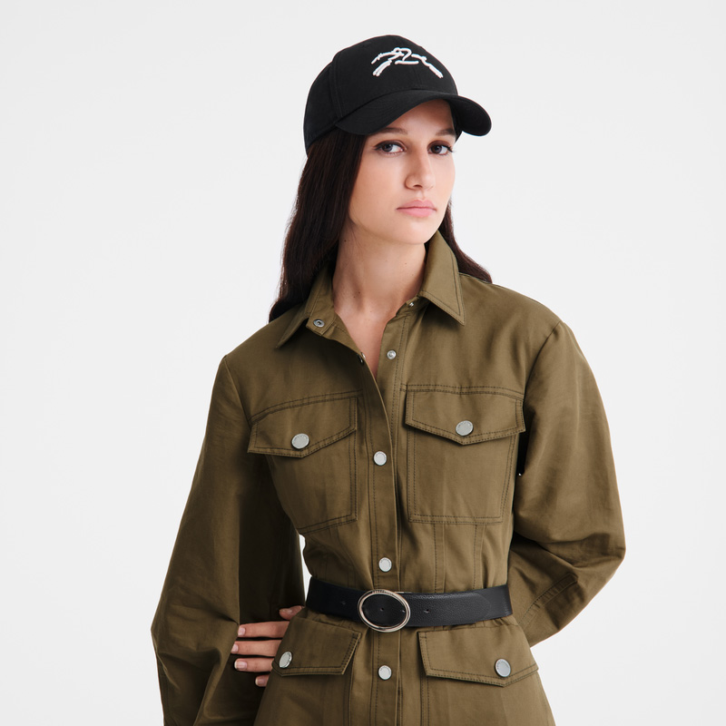 Boné Longchamp Solid cap Feminino Pretas | LC-IEBF5528
