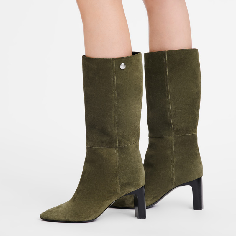Botas Longchamp Allure Heel boots Feminino Caqui | LC-NZAA3717