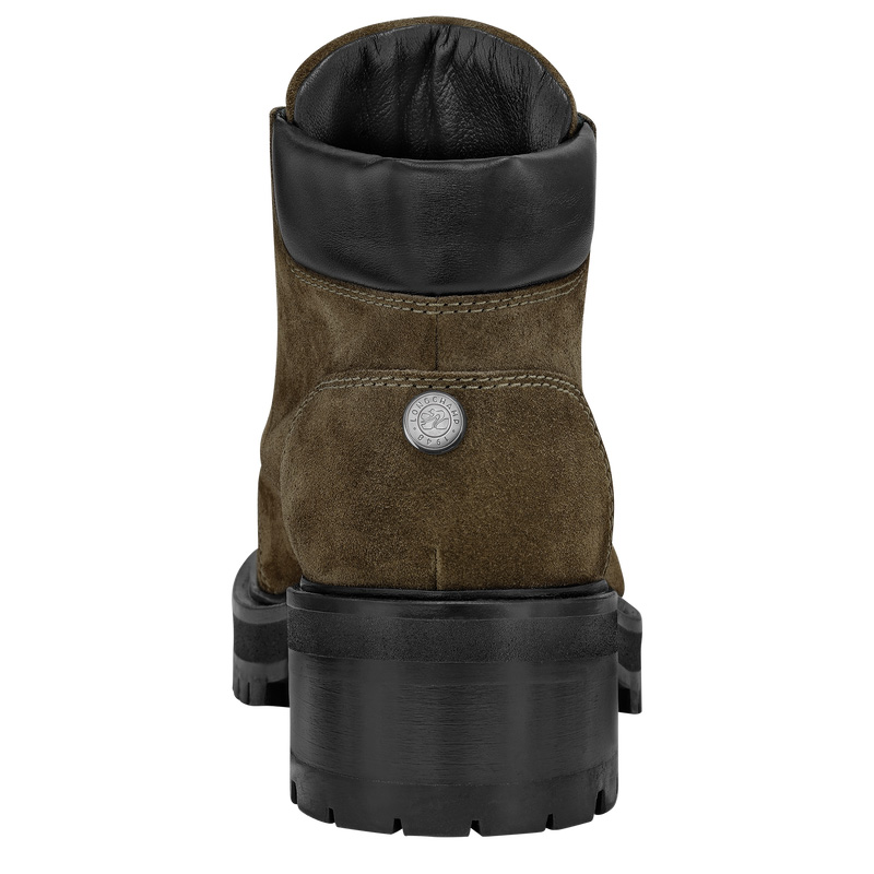 Botas Longchamp La Baroudeuse Low Boots Feminino Verde Oliva | LC-WOOZ8864