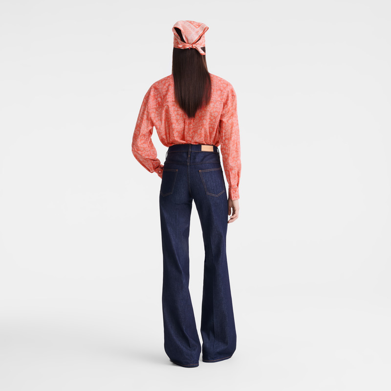 Calças Longchamp Jeans Feminino Azuis | LC-SVLL2868