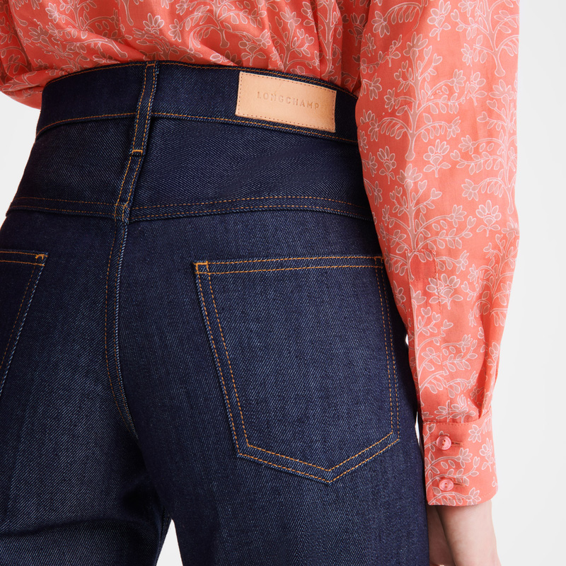 Calças Longchamp Jeans Feminino Azuis | LC-SVLL2868