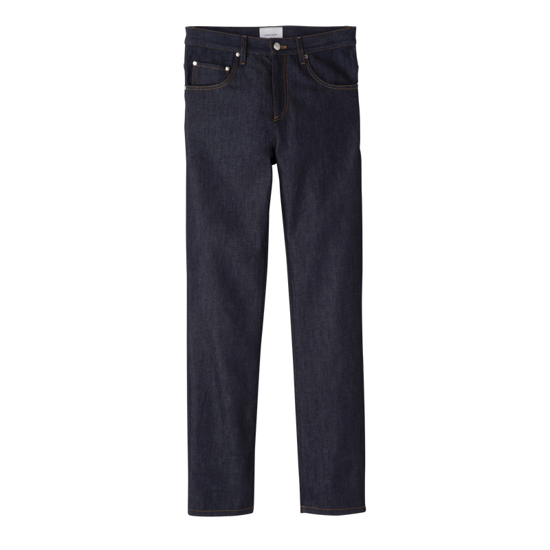 Calças Longchamp Jeans Feminino Azuis | LC-TRBG8087