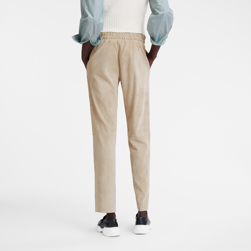 Calças Longchamp Leather straight pants Feminino Linen | LC-ECDS7649