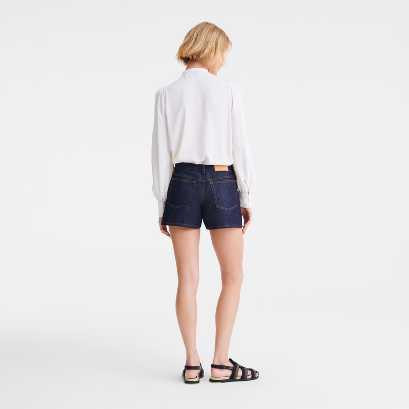 Calças Longchamp Shorts Feminino Azuis | LC-JDLO2663