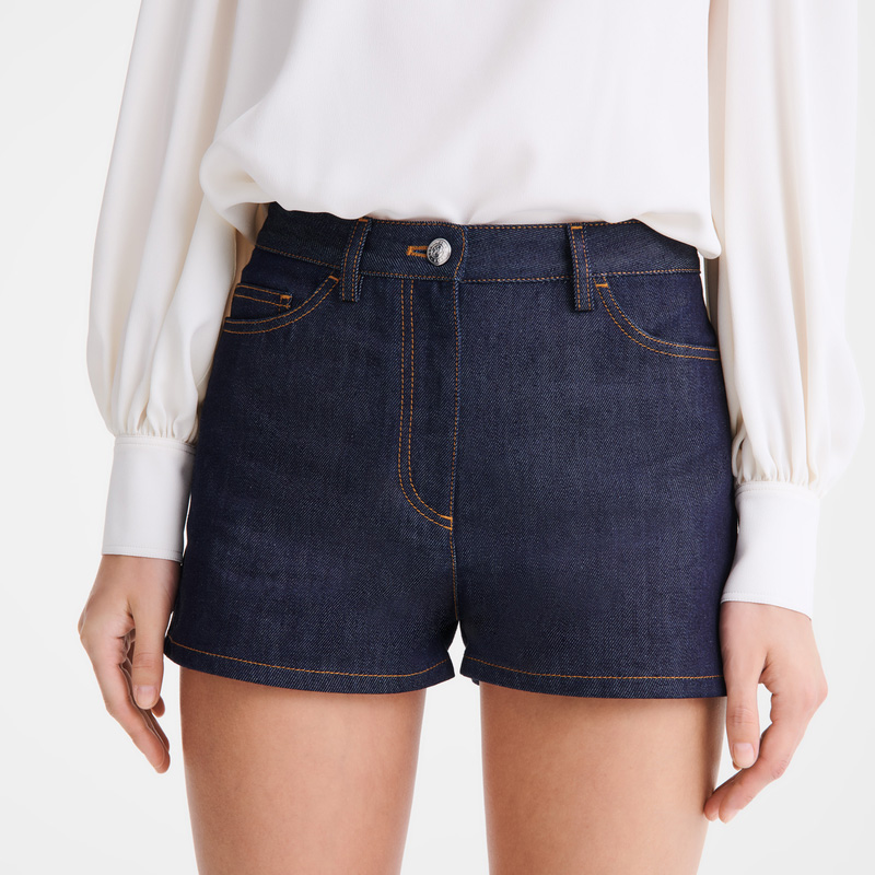 Calças Longchamp Shorts Feminino Azuis | LC-JDLO2663