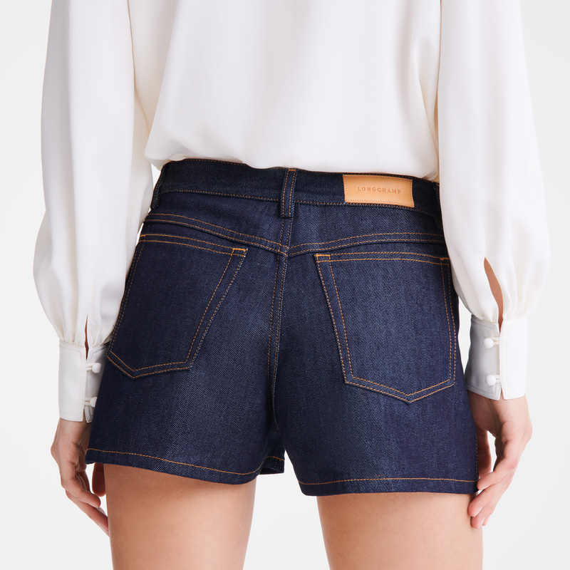 Calças Longchamp Shorts Feminino Azuis | LC-JDLO2663