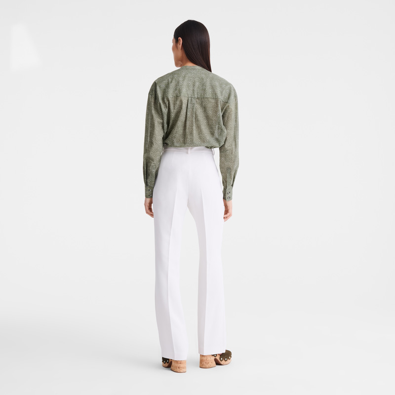 Calças Longchamp Trousers Feminino Ecru | LC-MOTK5148