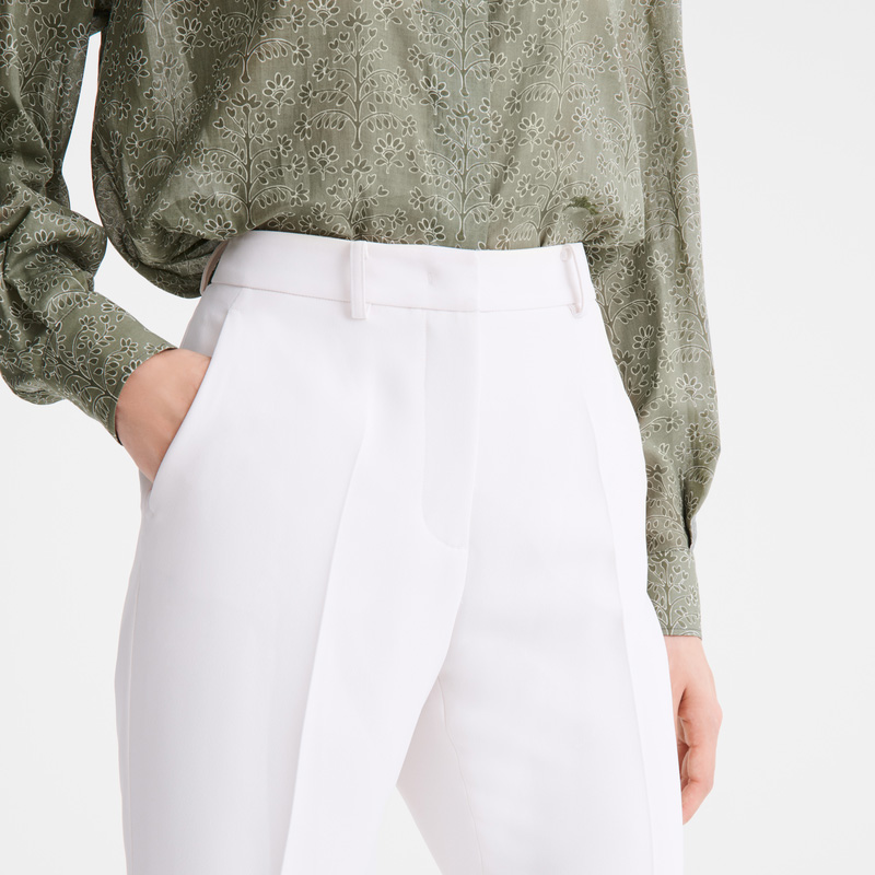 Calças Longchamp Trousers Feminino Ecru | LC-MOTK5148