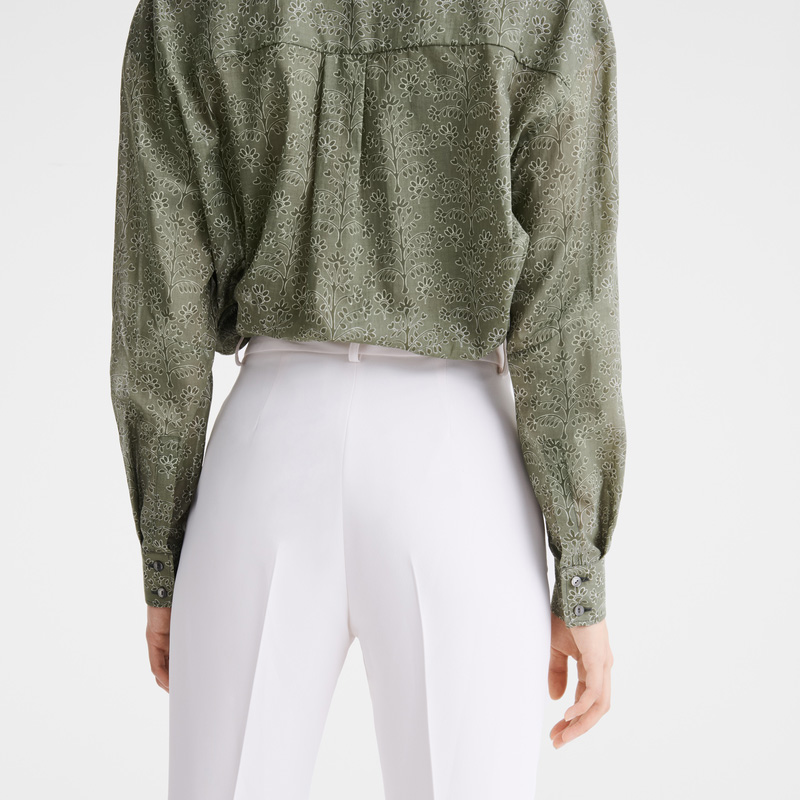 Calças Longchamp Trousers Feminino Ecru | LC-MOTK5148