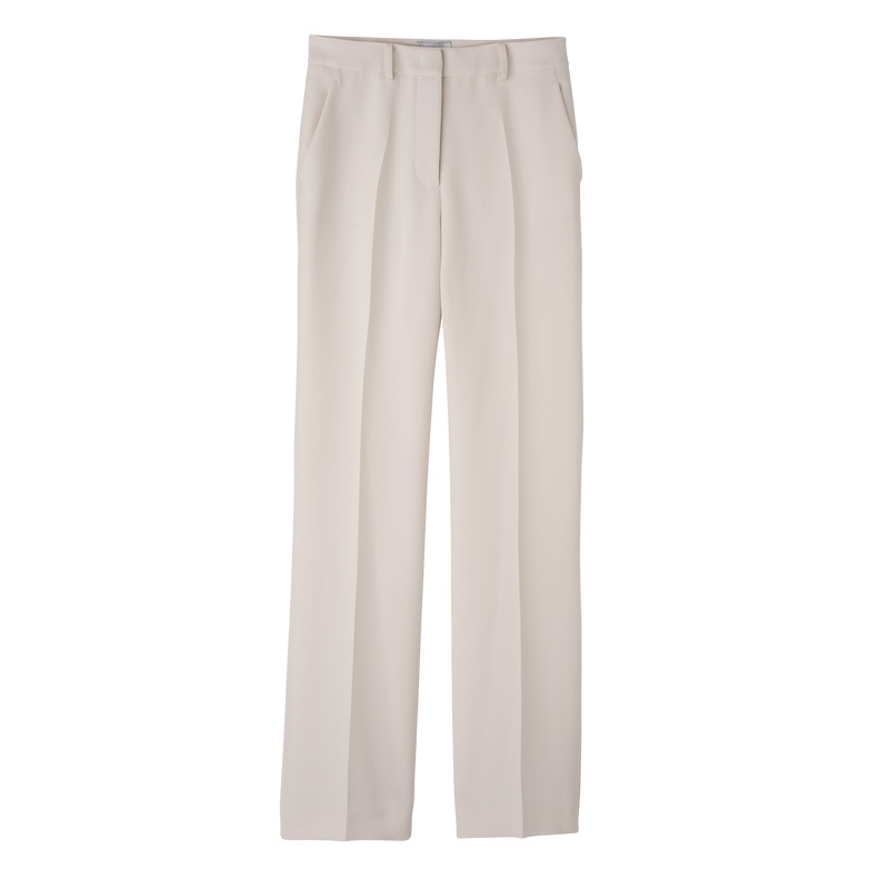 Calças Longchamp Trousers Feminino Ecru | LC-MOTK5148