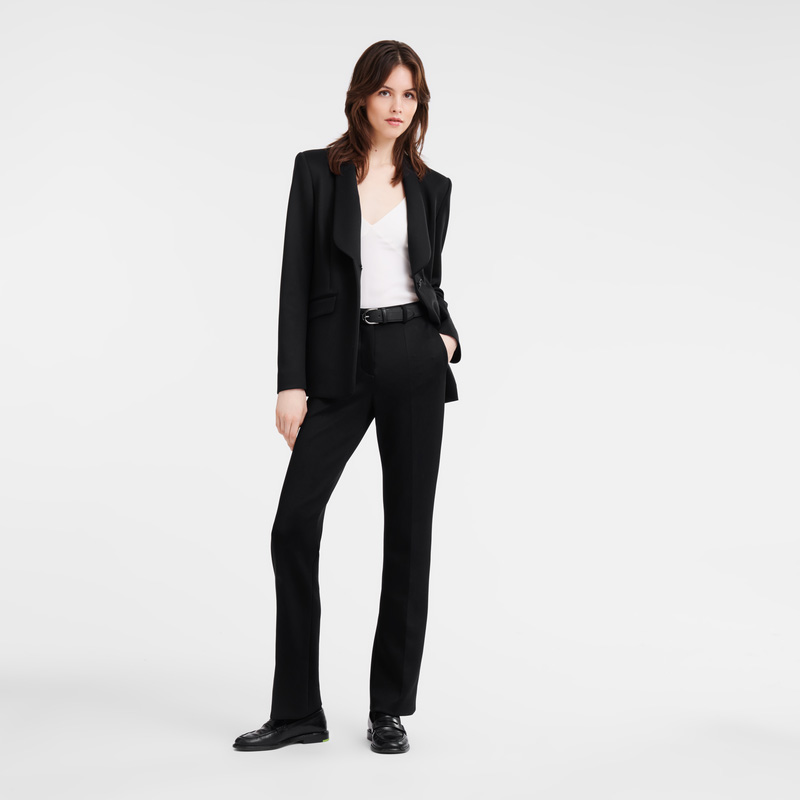 Calças Longchamp Trousers Feminino Pretas | LC-TFHG0414