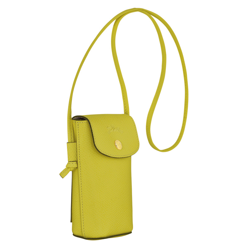 Capa Longchamp Épure Phone case with leather lace Feminino Verdes | LC-LQQK3101