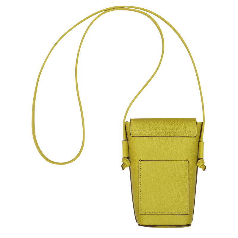 Capa Longchamp Épure Phone case with leather lace Feminino Verdes | LC-LQQK3101