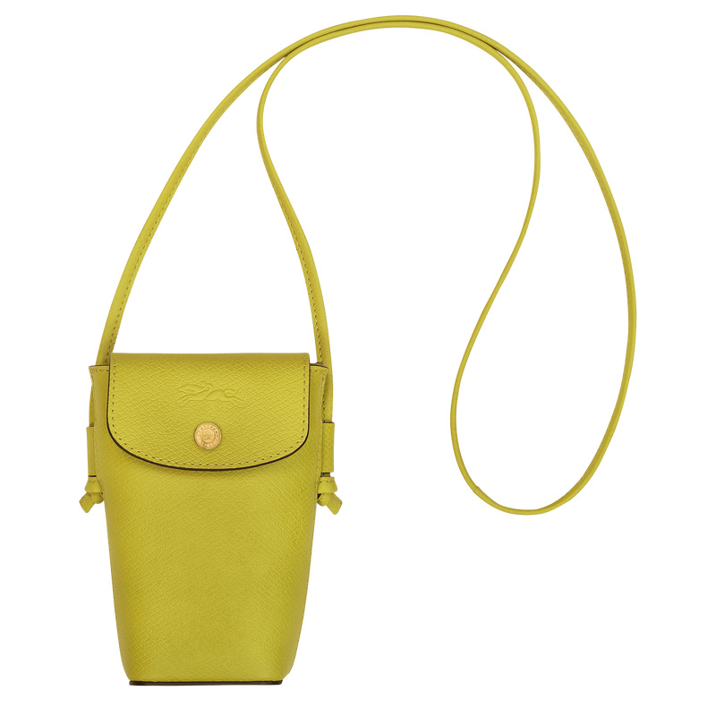 Capa Longchamp Épure Phone case with leather lace Feminino Verdes | LC-LQQK3101