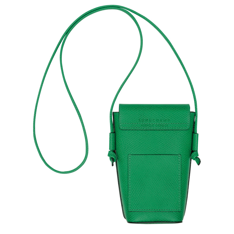 Capa Longchamp Épure Phone case with leather lace Feminino Verdes | LC-JLKE5599