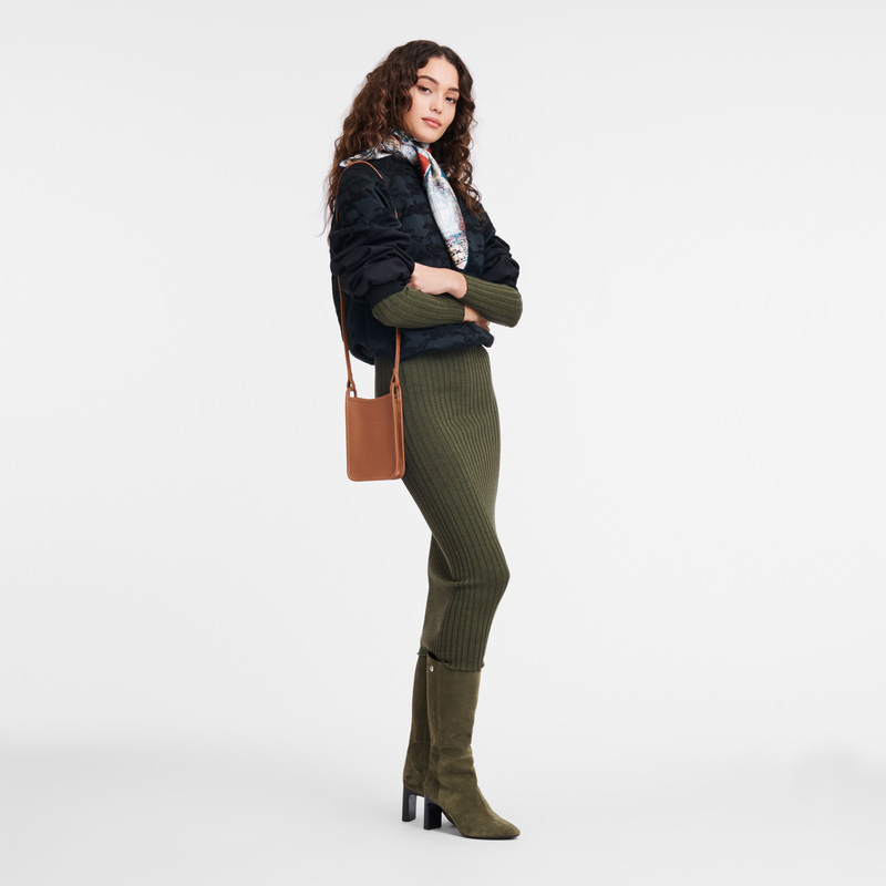 Capa Longchamp Le Foulonné Phone case Feminino Caramel | LC-IERA4751