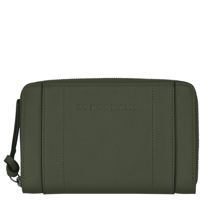 Carteiras Longchamp 3D Wallet Feminino Caqui | LC-ZKUH4000
