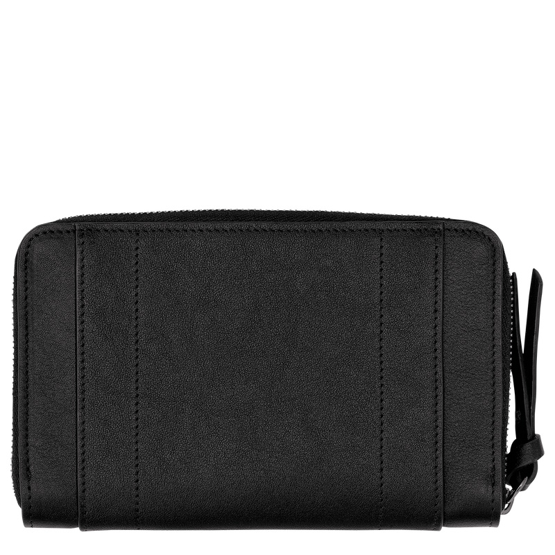 Carteiras Longchamp 3D Wallet Feminino Pretas | LC-XPOR4549