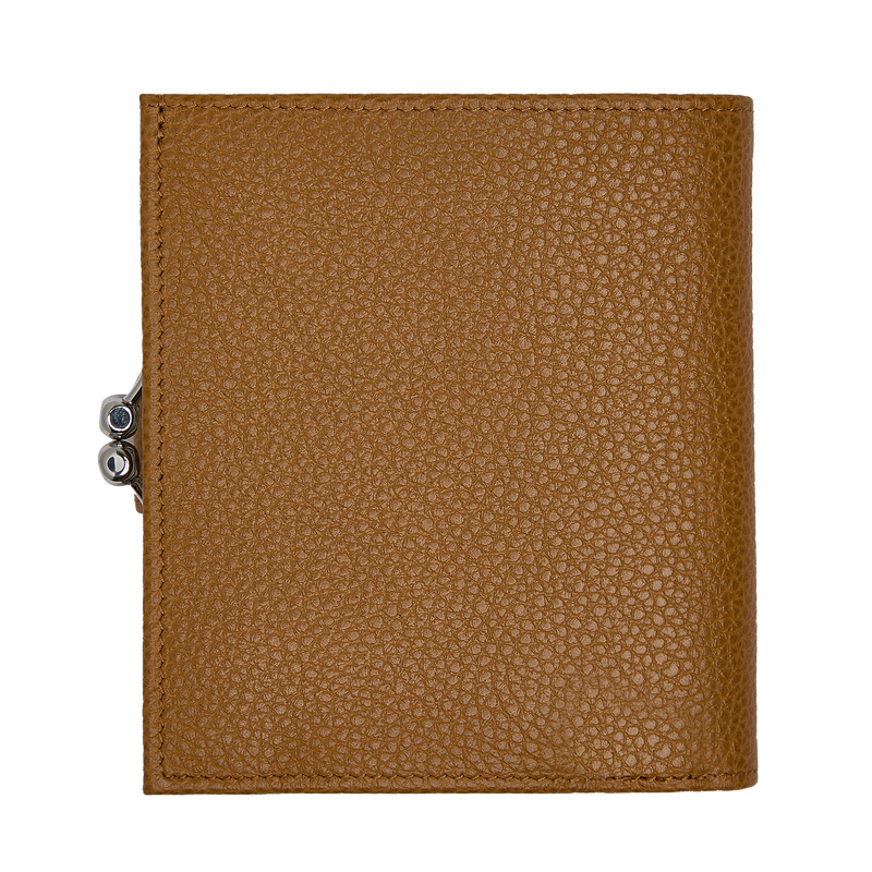 Carteiras Longchamp Le Foulonné Compact wallet Feminino Walnut | LC-ERKR5361